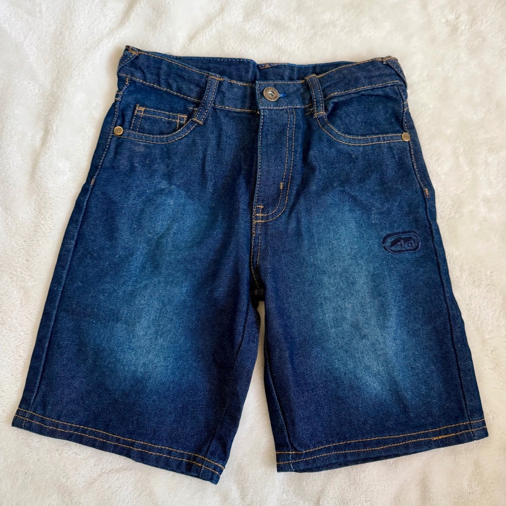 Ecko Unltd Boys Sz 6 Dark Wash Jean Shorts Y2K Hip Hop Marc Ecko Streetwear